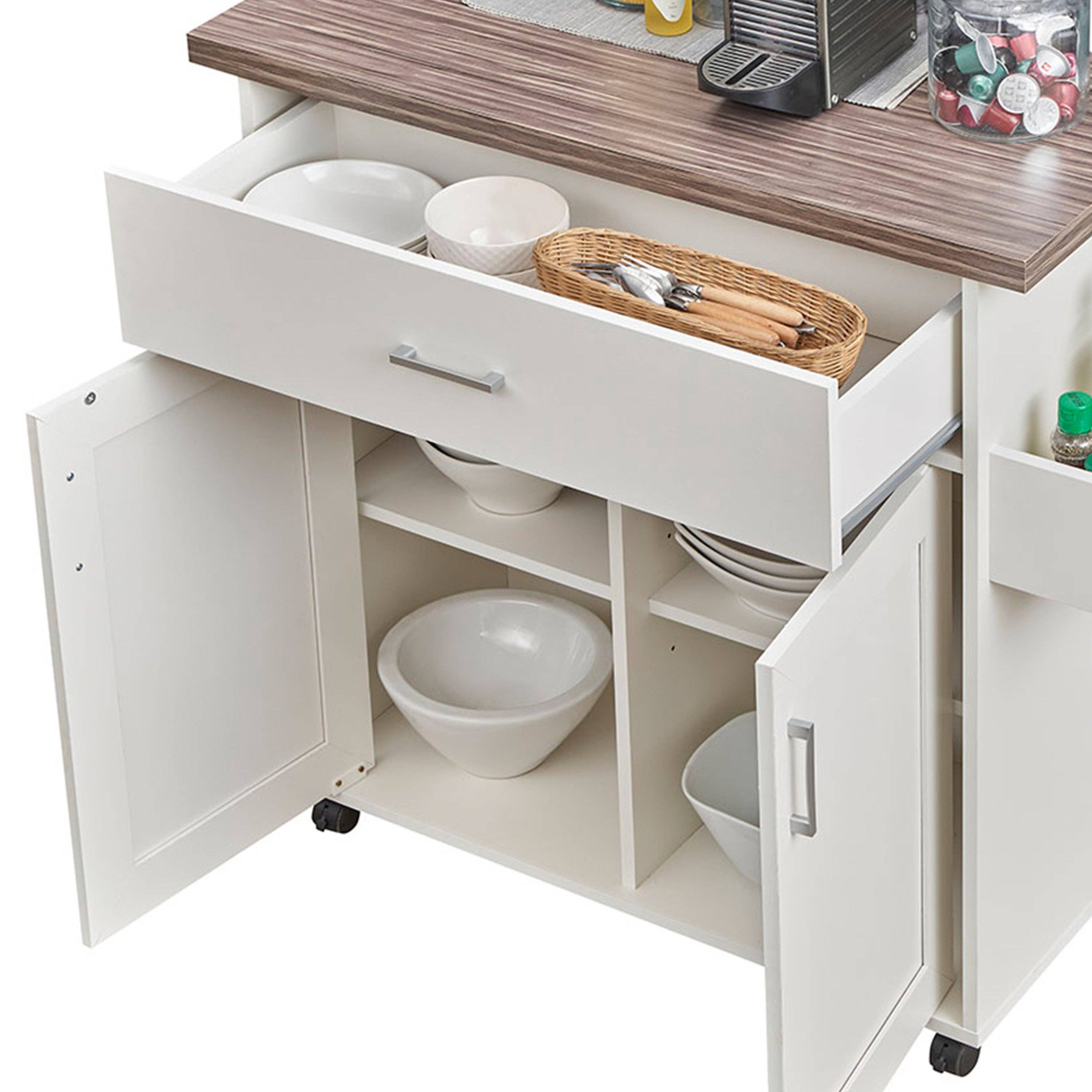 RTA Products LLC - Wholesale Kitchen Storage/Organizer - Deluxe Kitchen Island Cart with Storage & Spice Rack8
