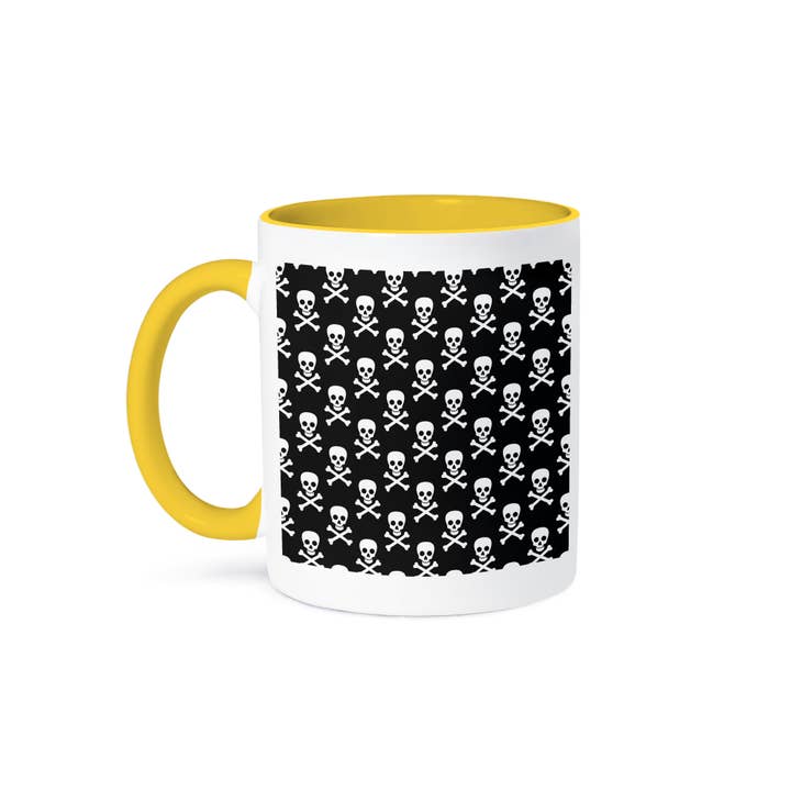3dRose - Wholesale Coffee Mug - 3dRose, Black and White Skull and Crossbones Pattern, Mug