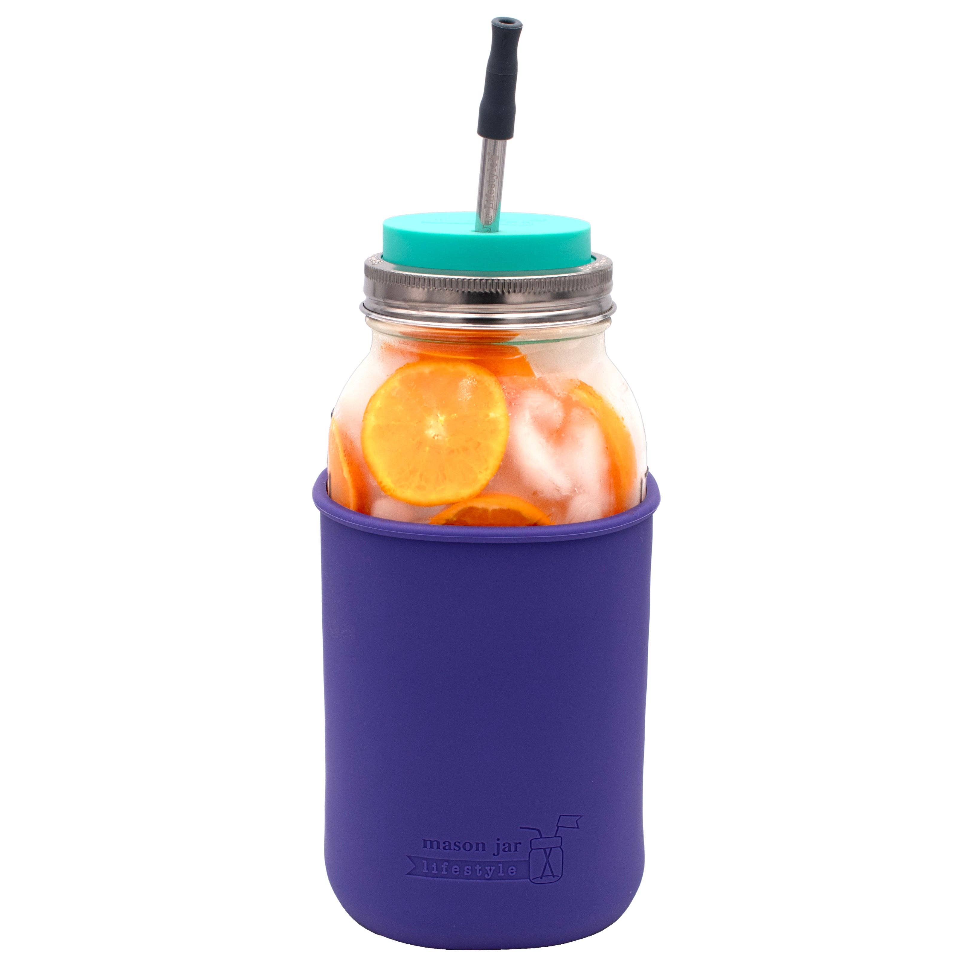 Mason Jar Lifestyle - Vente Housses de boisson - Manchon en silicone pour pots Mason d'un demi-gallon de 64 oz15