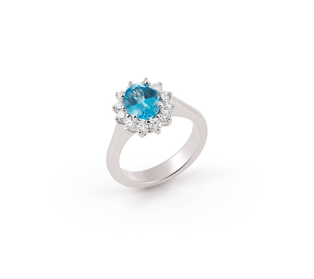 Orsini Gioielli - Wholesale Multi-Stone Ring - Blue Topaz Contour Ring0