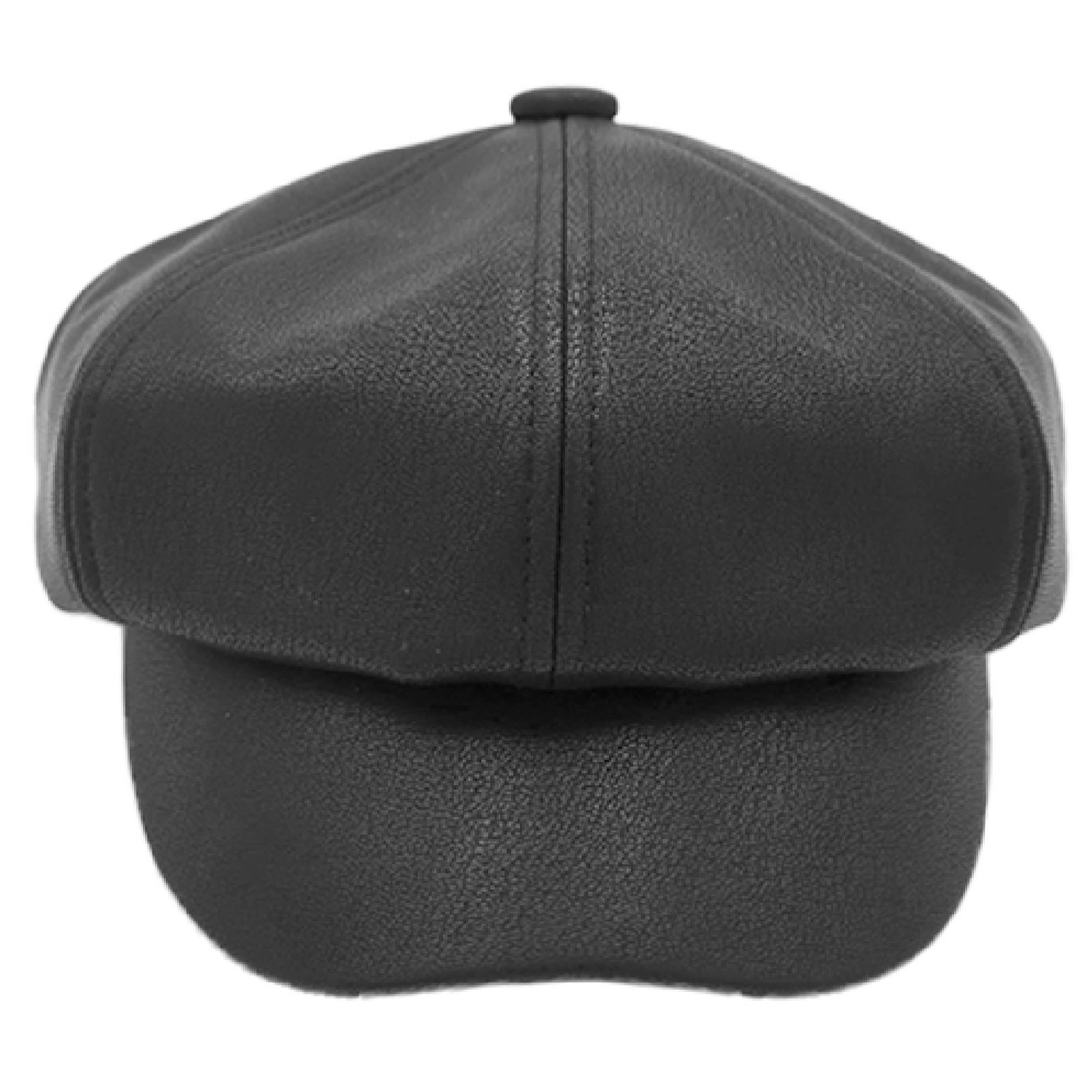 Hana - Wholesale Newsboy/Schoolboy Hat - Women's - C.C Solid Faux Leather Newsboy Cap2