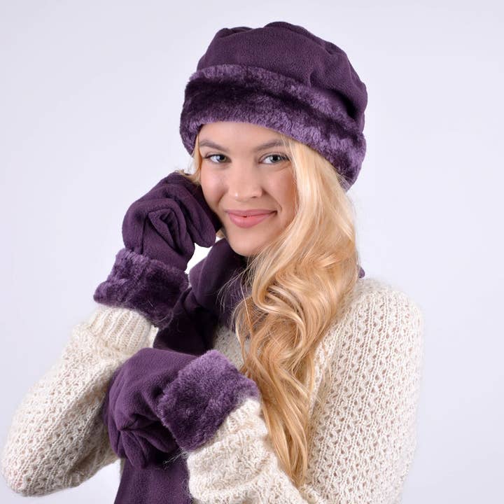 Selini New York - Wholesale Winter Accessory Set - Women's - Women's Fleece Winter Set - WSET60