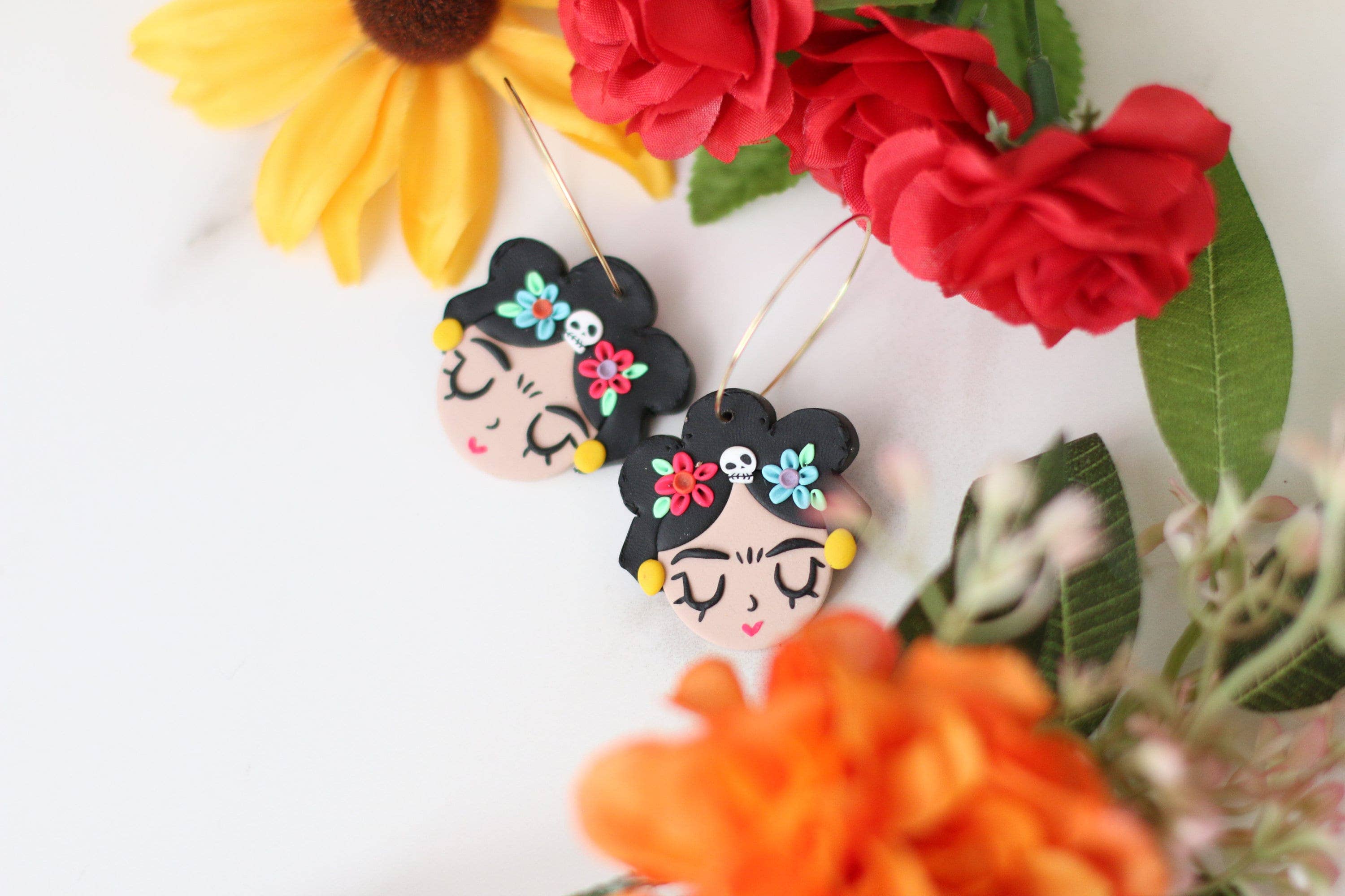 Skye Eclisse Jewelry - Wholesale Dangle Earrings - Day of The Dead Earrings, Frida Kahlo Earrings for Women1