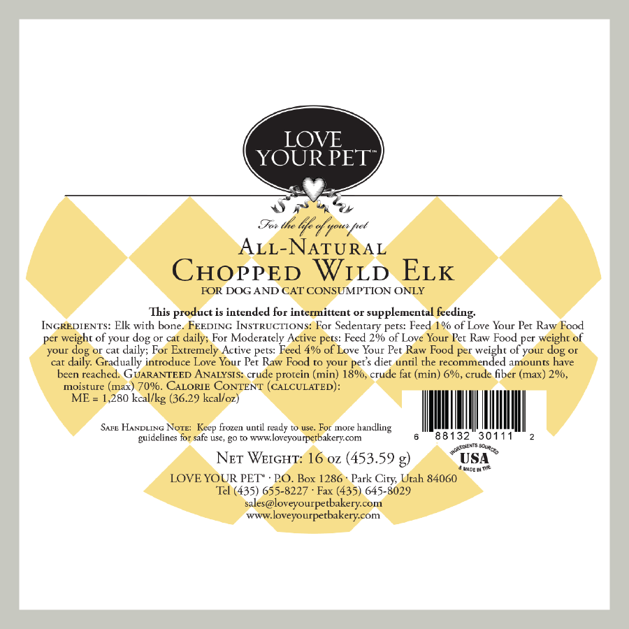 Love Your Pet Raw Foods - Wholesale Pet Food - Dog - Chopped Wild Elk2