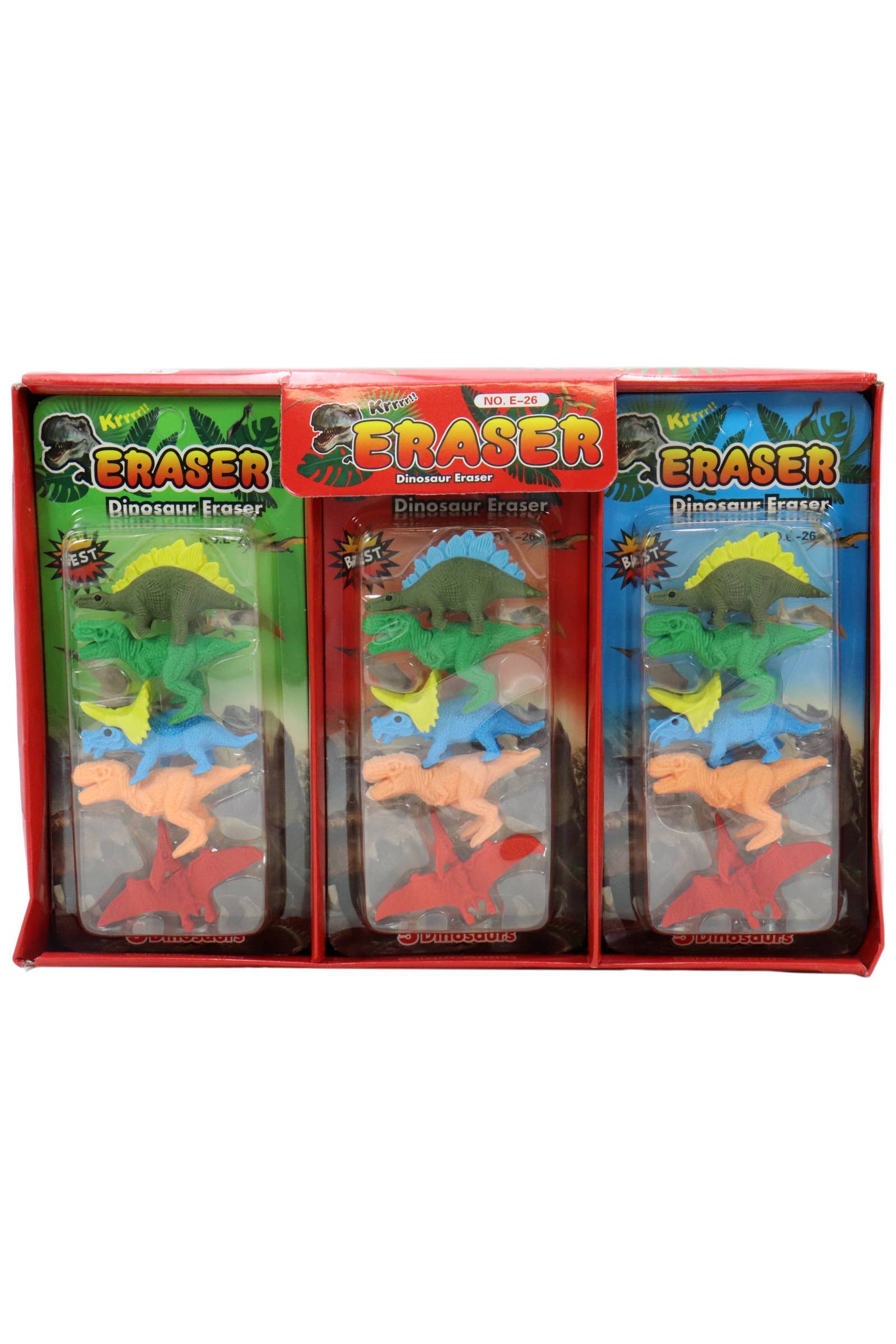 DIVERSE 5-pack mini dinosaurie 3D suddgummi - 12 kort för wholesale på Faire2