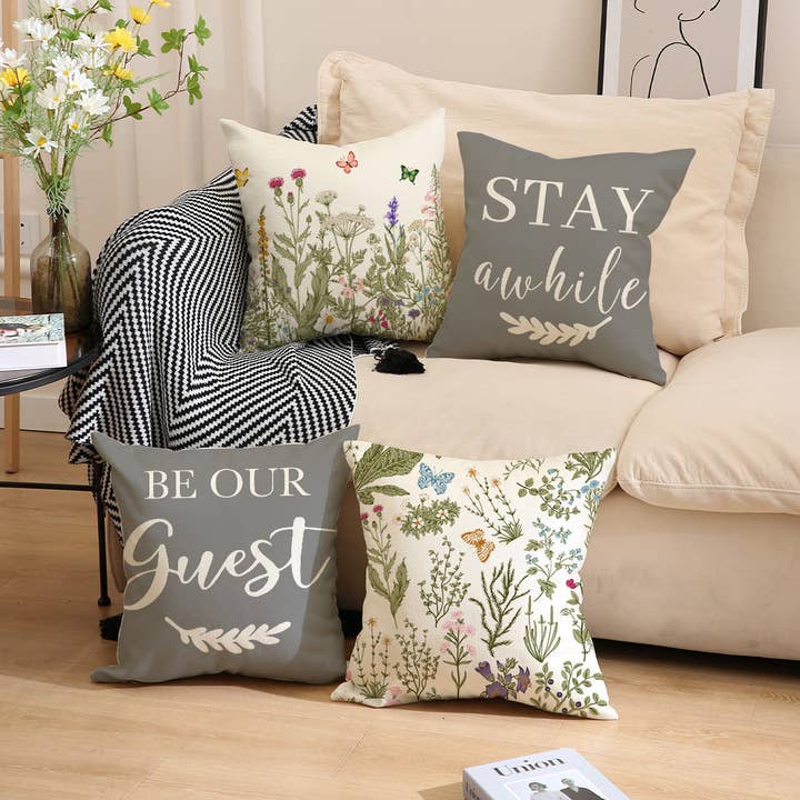 Botaniske Blomster- & Citatpudebetræk Sæt Dekoration for engroshandel hos Liffy