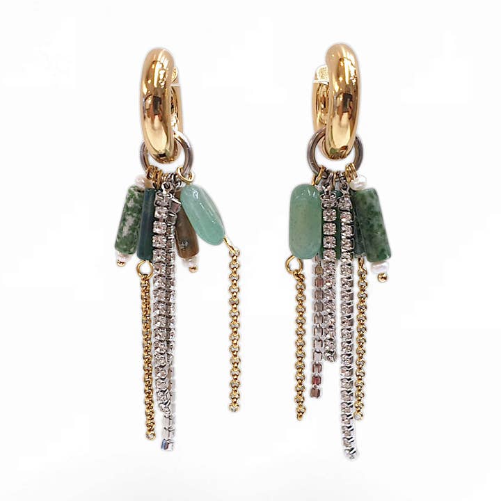 Acme – Øreringe med natursten og strass for engroshandel hos matins parisiens