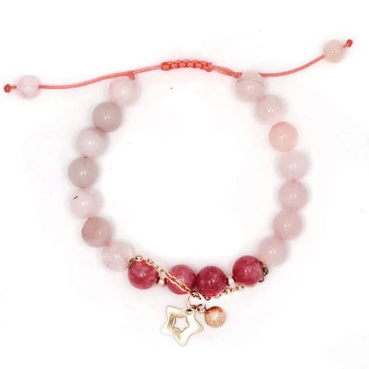 Mana Gallery - Wholesale Beaded Bracelet - fertility crystal bracelet, Rose Quartz and Rhodochrosite Br