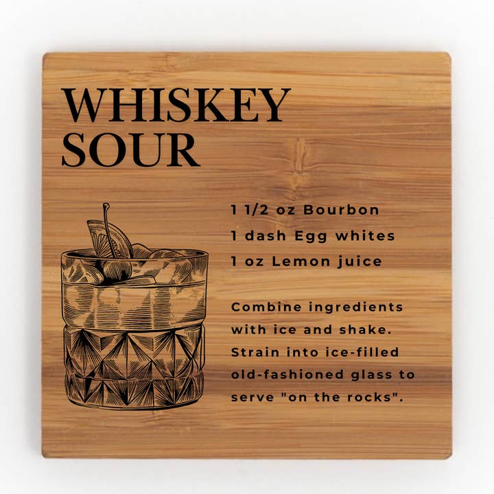 Nautically Northern - Wholesale Coasters - Classic Cocktail Recipe Coasters | Wood & Slate Bar Coasters13