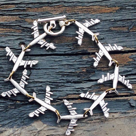Connecting Flight Airplane Bracelet for wholesale by Lorraine Frances Jewelry