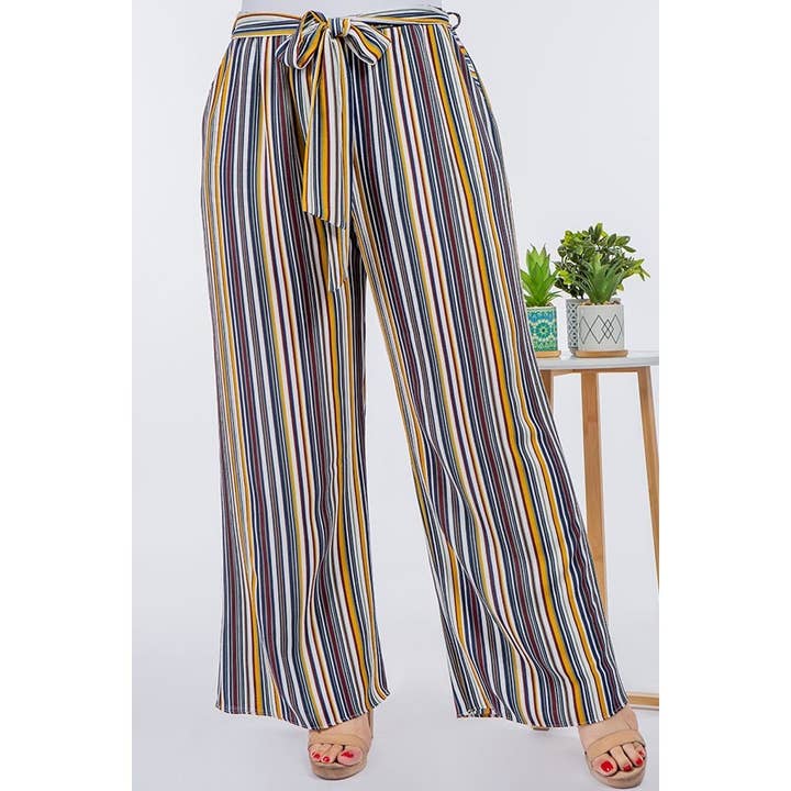 HOSEN MIT WEITEM BEIN UND STREIFEN IN ÜBERGRÖSSE für den Großhandel von Curve Market