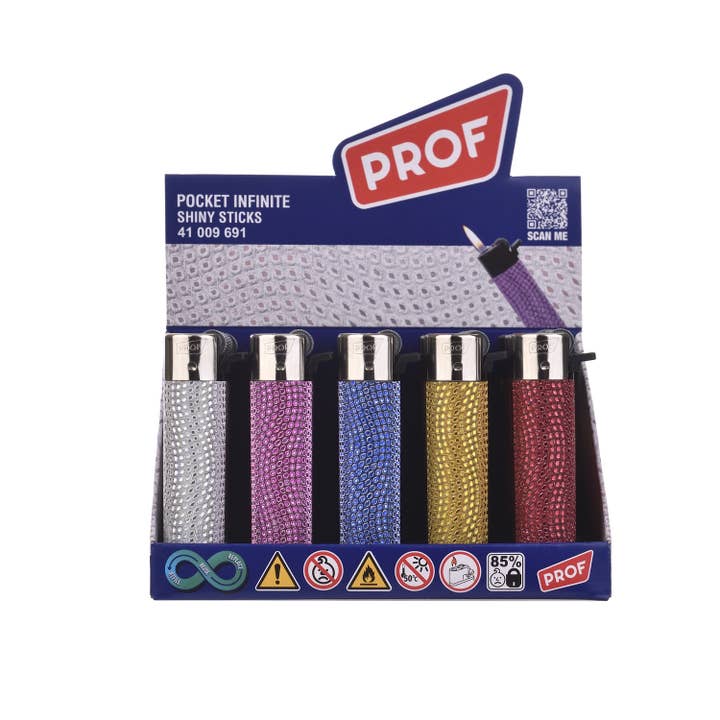 PROF - Wholesale Lighter - PROF glitter stone refillable lighter1