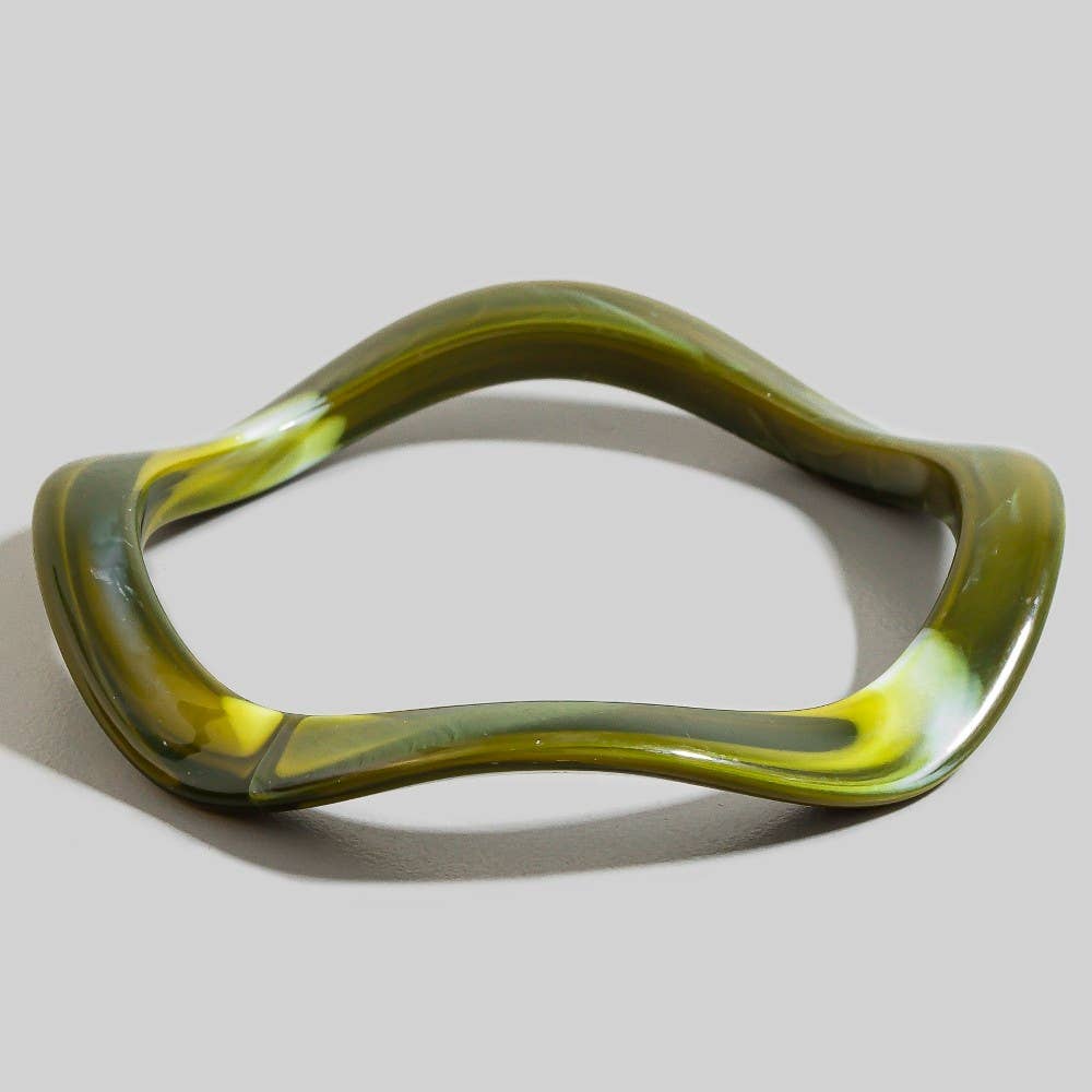 The Looks by Fame Accessories - Wholesale Bangle Bracelet - Wavy Resin Tube Bangle Bracelet1