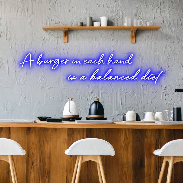 NexGenow - Wholesale Neon sign - Burger Balanced Diet - Neon Sign - Burger Neon8