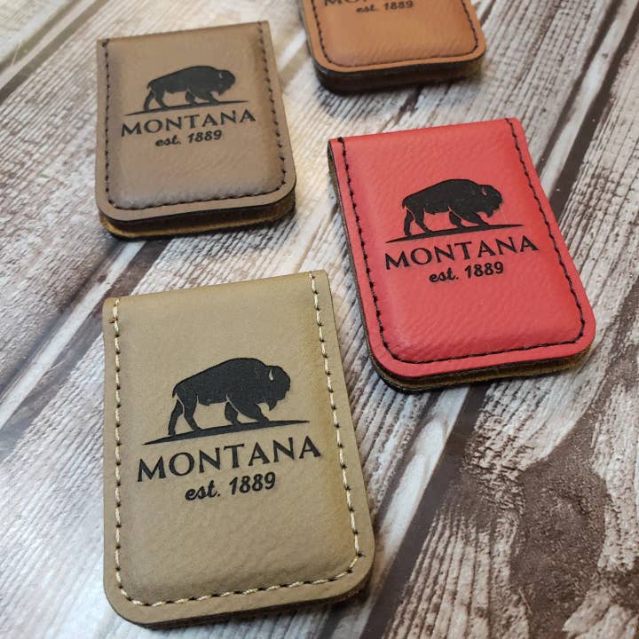 Cabin and Reel Engraving - Wholesale Money Clip - Unisex - Your Logo Here Faux Leather Money Clip5