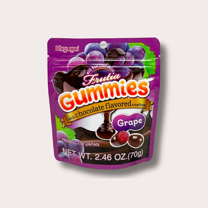 Tanuki Towne - Wholesale Gummy - Frutia Chocolate-Covered Gummies – Peach & Grape Flavors1