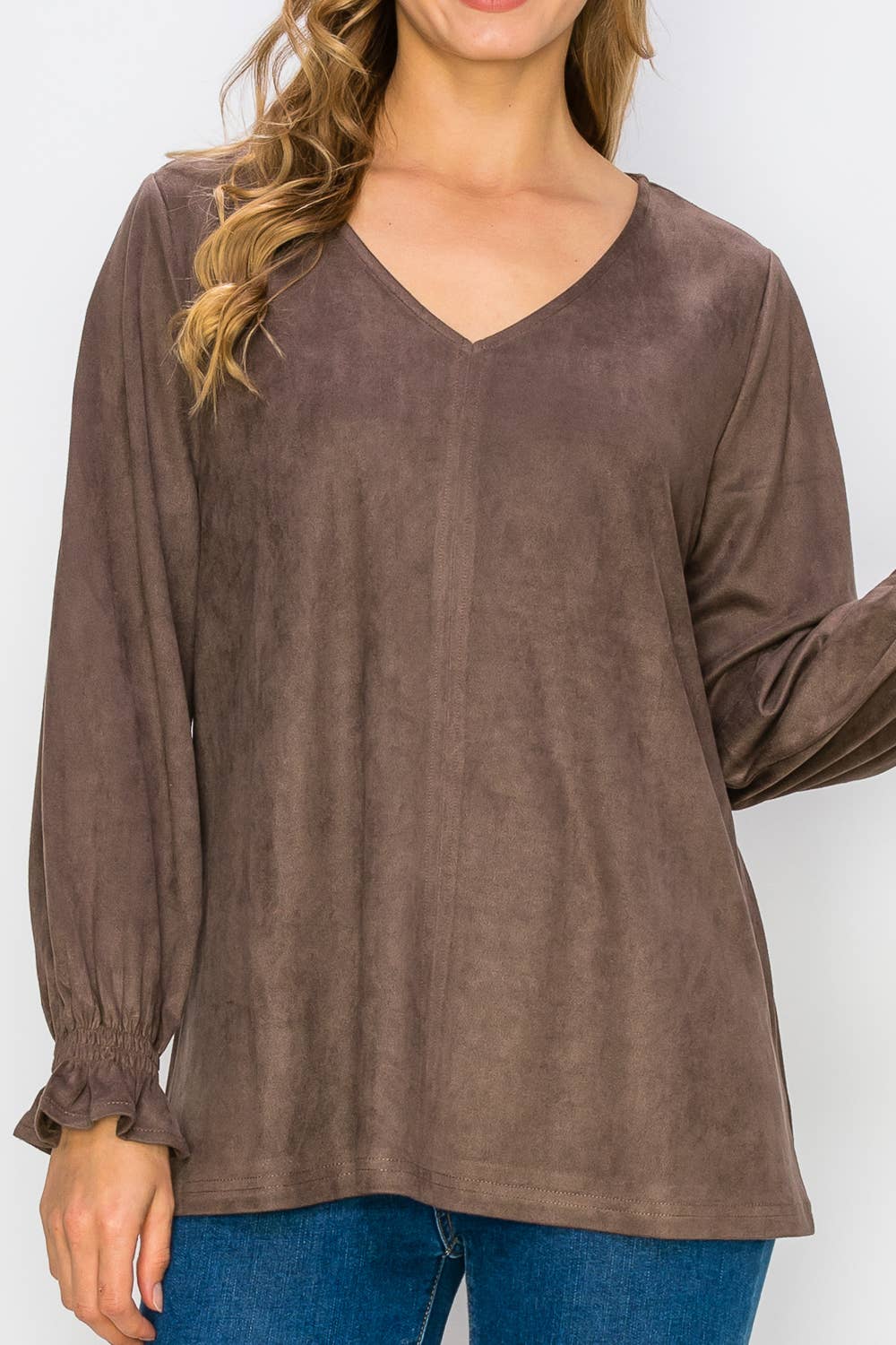 Joh Apparel - Wholesale Blouse - Women's - Abigail Stretch Suede Top15
