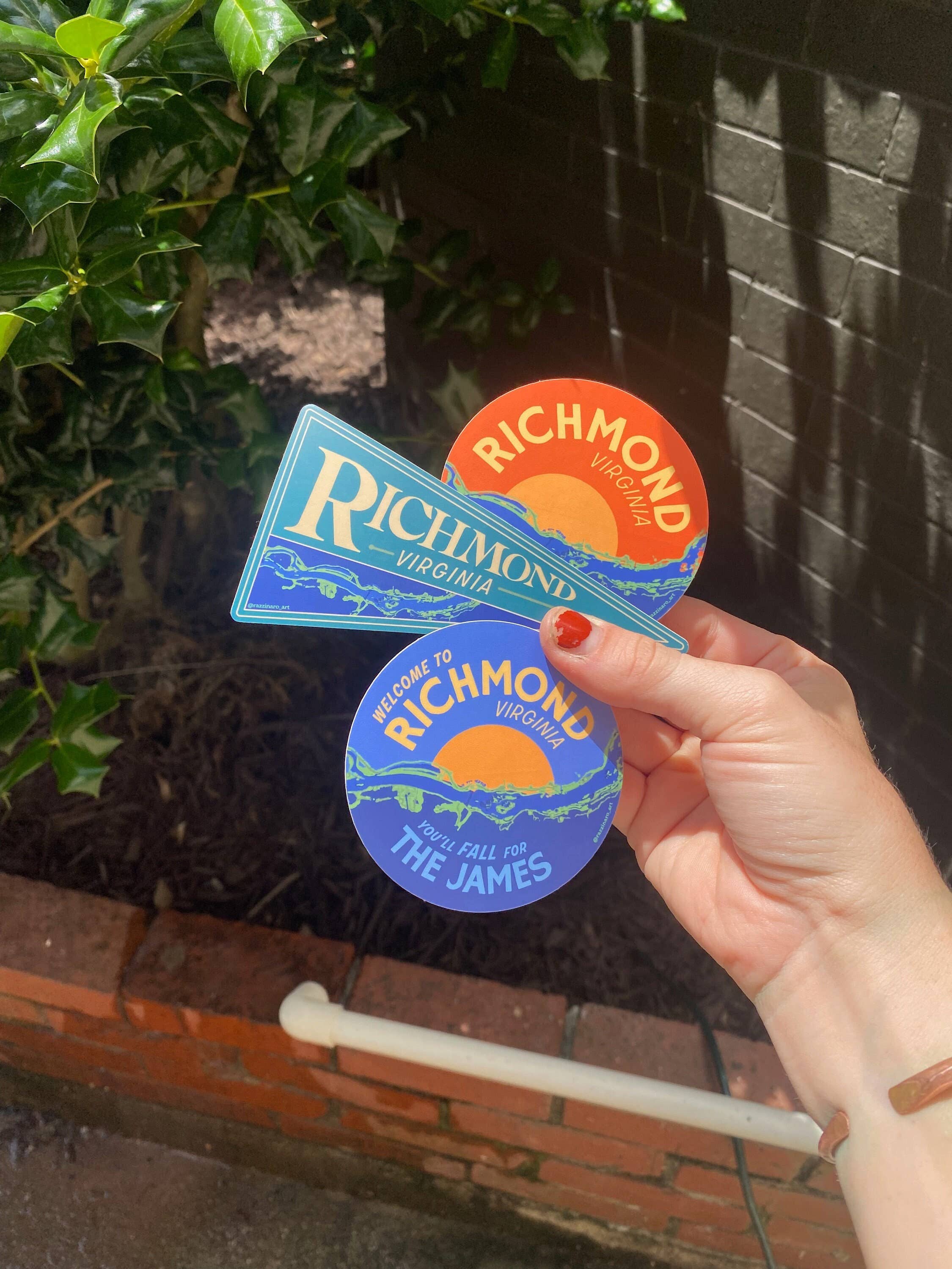 Three to the Em Prints - Wholesale Sticker - Richmond, Virginia Sticker Set, RVA, James River0