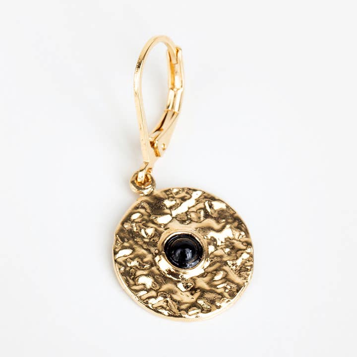 Boucles d'oreilles Clara quartz noir pour la vente par LaParitaine