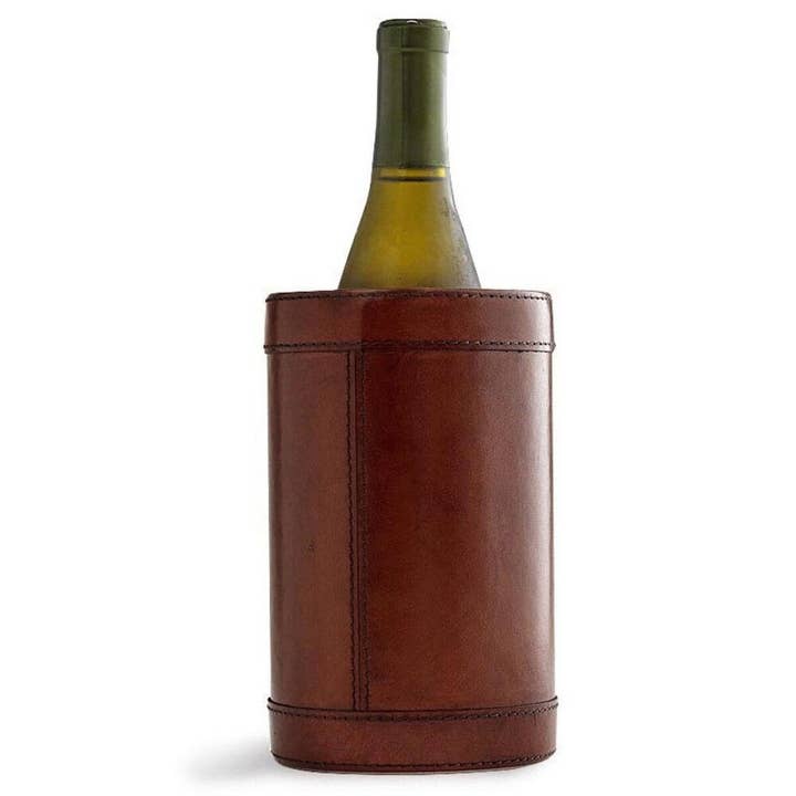 IWA Wine Accessories - Wholesale Wine Bucket - Leather Wine Chiller Brown #25678