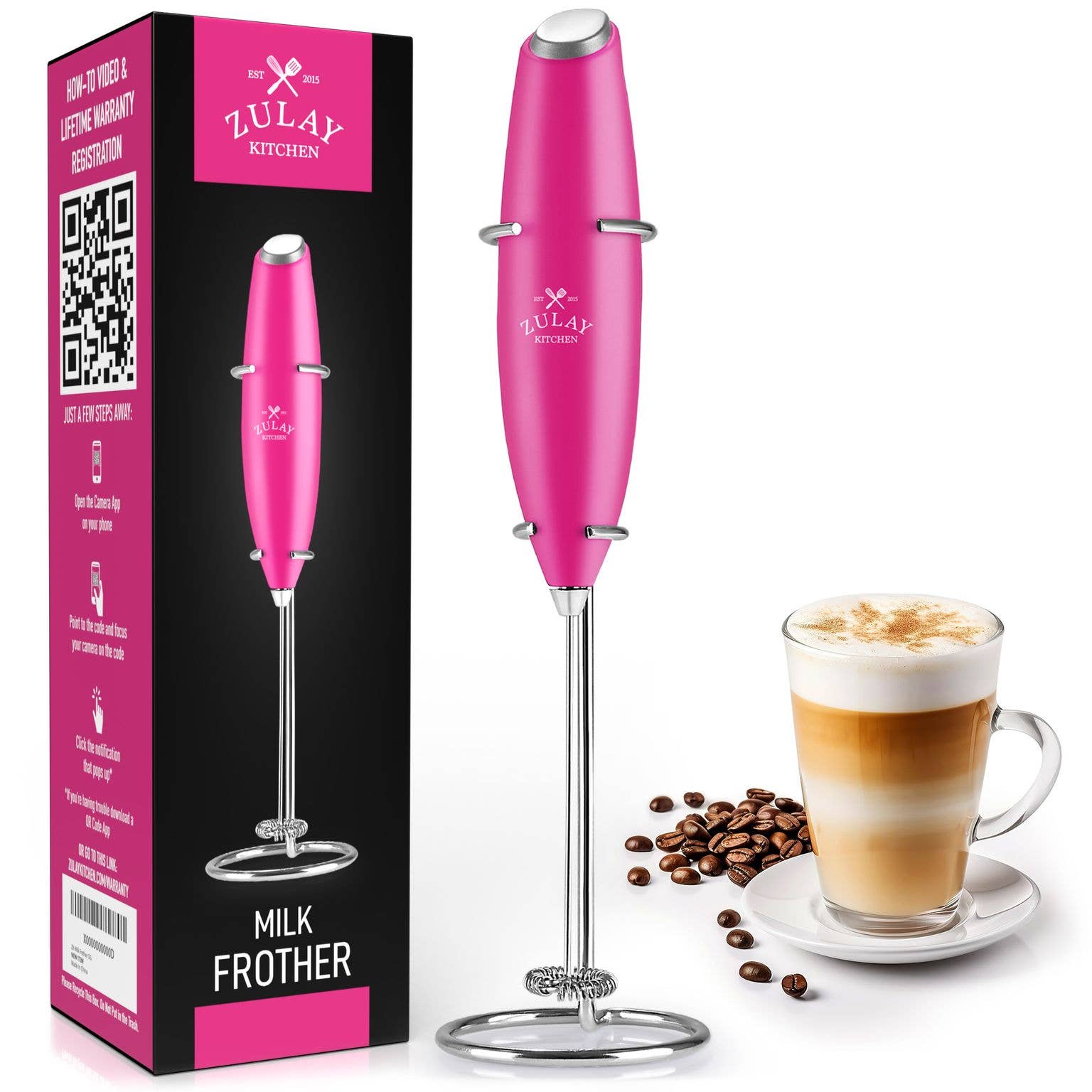 Zulay Kitchen - Wholesale Kitchen Tool/Gadget - Powerful Handheld Milk Frother - With Stand28