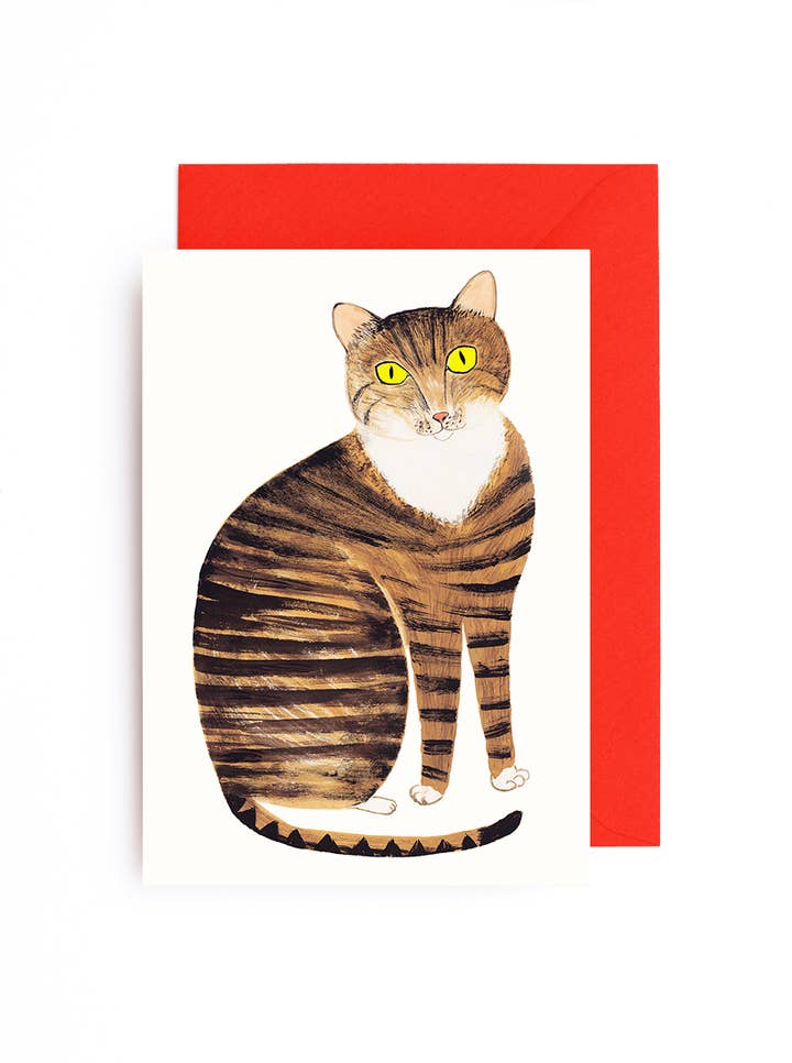 Yes! Paper Goods - Wholesale Everyday Greeting Card - XL A5 Tabby Cat Art Print Framable Greeting Card 0