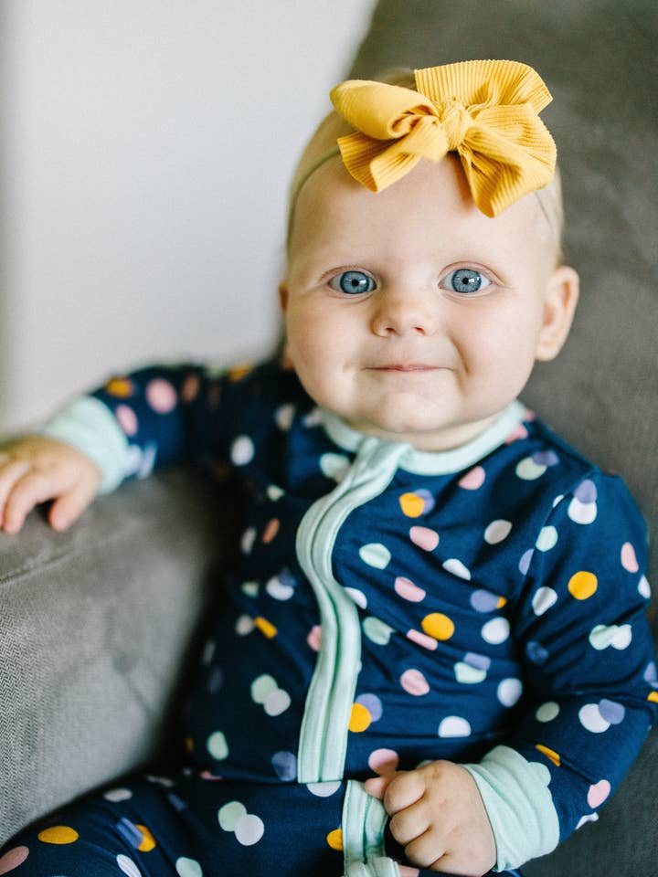 Party Polka Dots Bamboo Zippy Sleeper PJ Romper for wholesale by Chasing Polka Dots