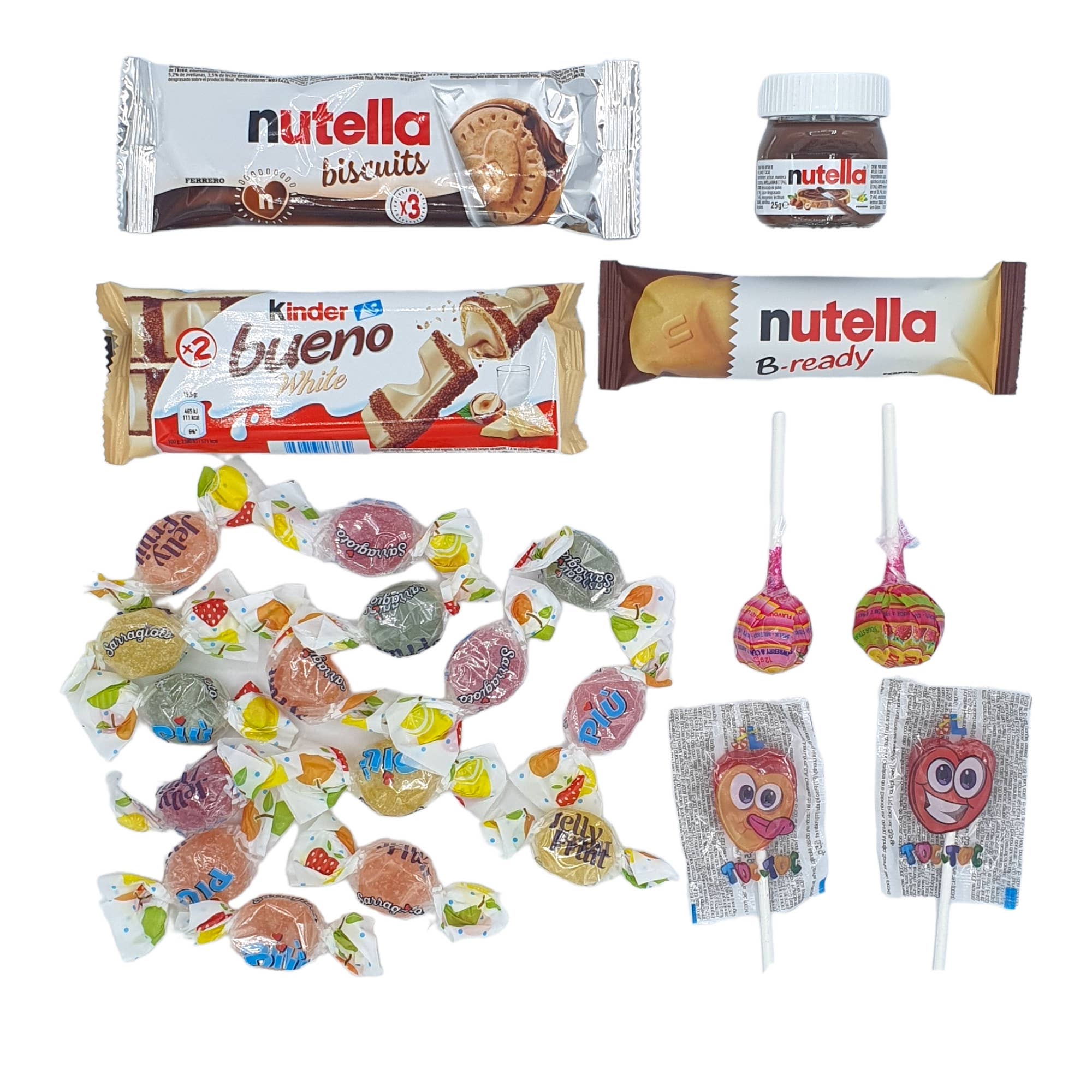 IAMI - Venta al por mayor Caja de bombones - Corazon de Nutella, Kinder Bueno, Geles de Frutas1