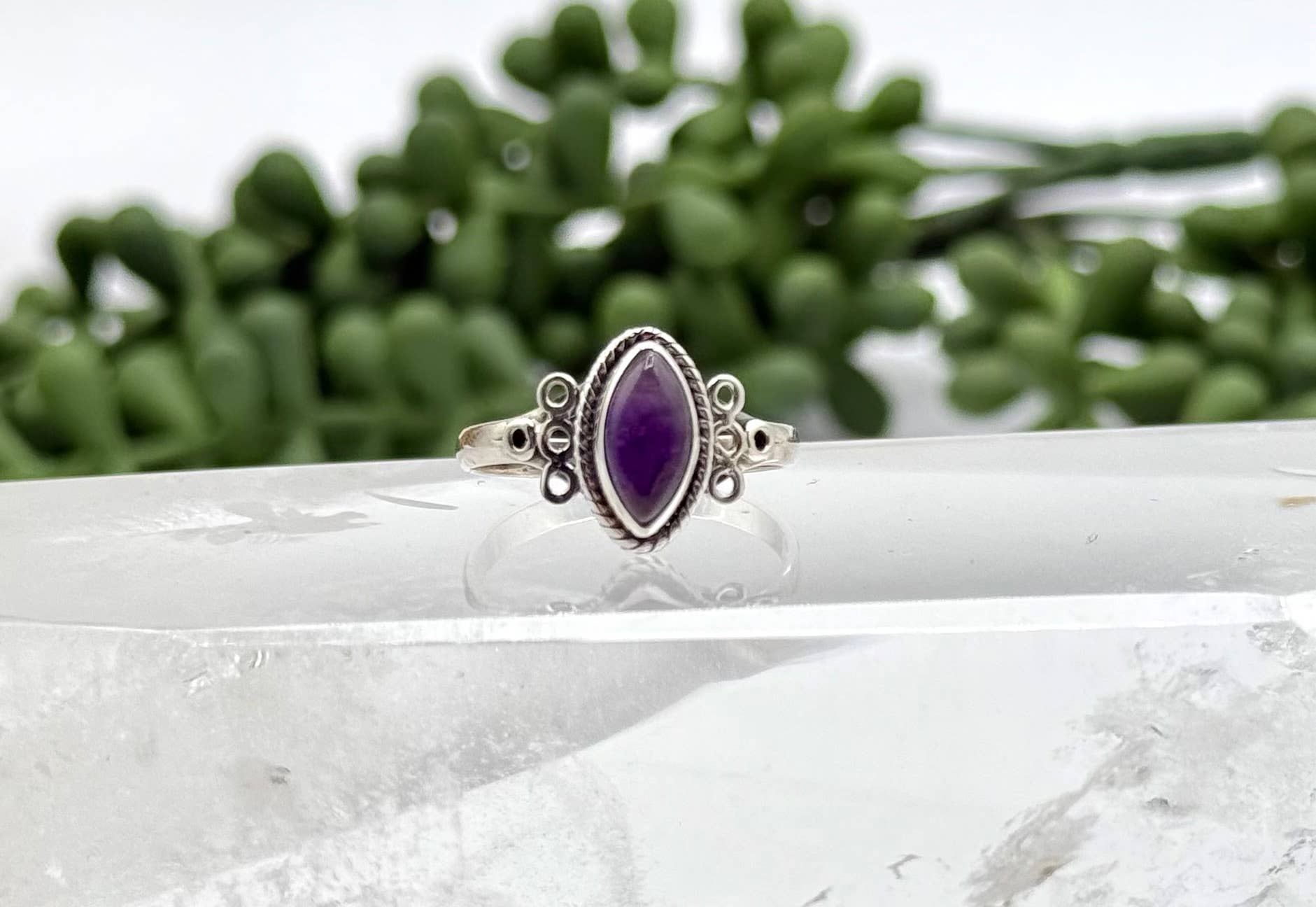 Meraki Gemstones - Wholesale Single Stone/Solitaire Ring - Amethyst Semi-Precious Gemstone 925/Sterling Silver Ring5