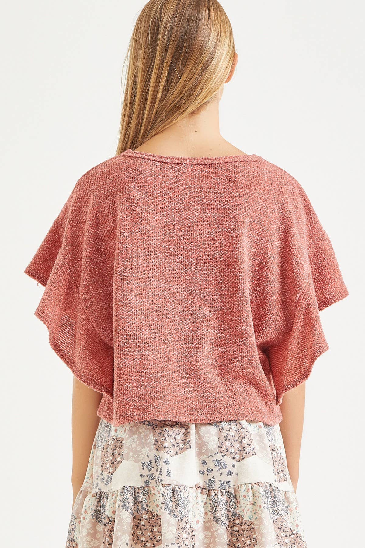 Good Girl - Vendita all'ingrosso Maglione tricot - Bambini - Maglione con volant pullover cropped in maglia grossa4