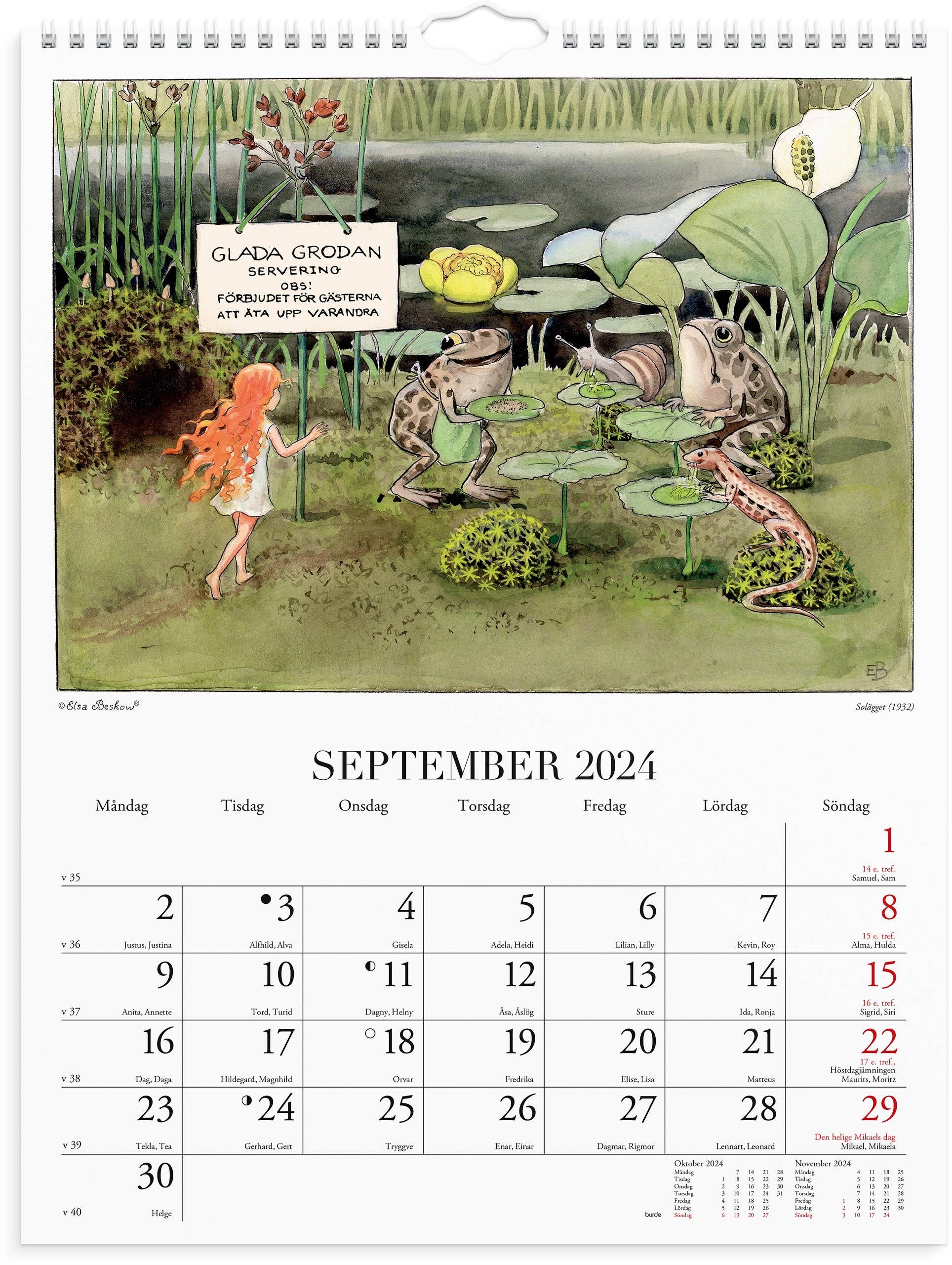 Burde Publishing AB – wholesale Calendar – Wall calendar 2024 Elsa Beskow2