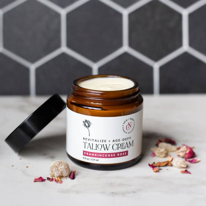 Candid Naturals - Wholesale Body Cream/Lotion - Frankincense Rose Tallow Cream | Revitalize + Age-Defy