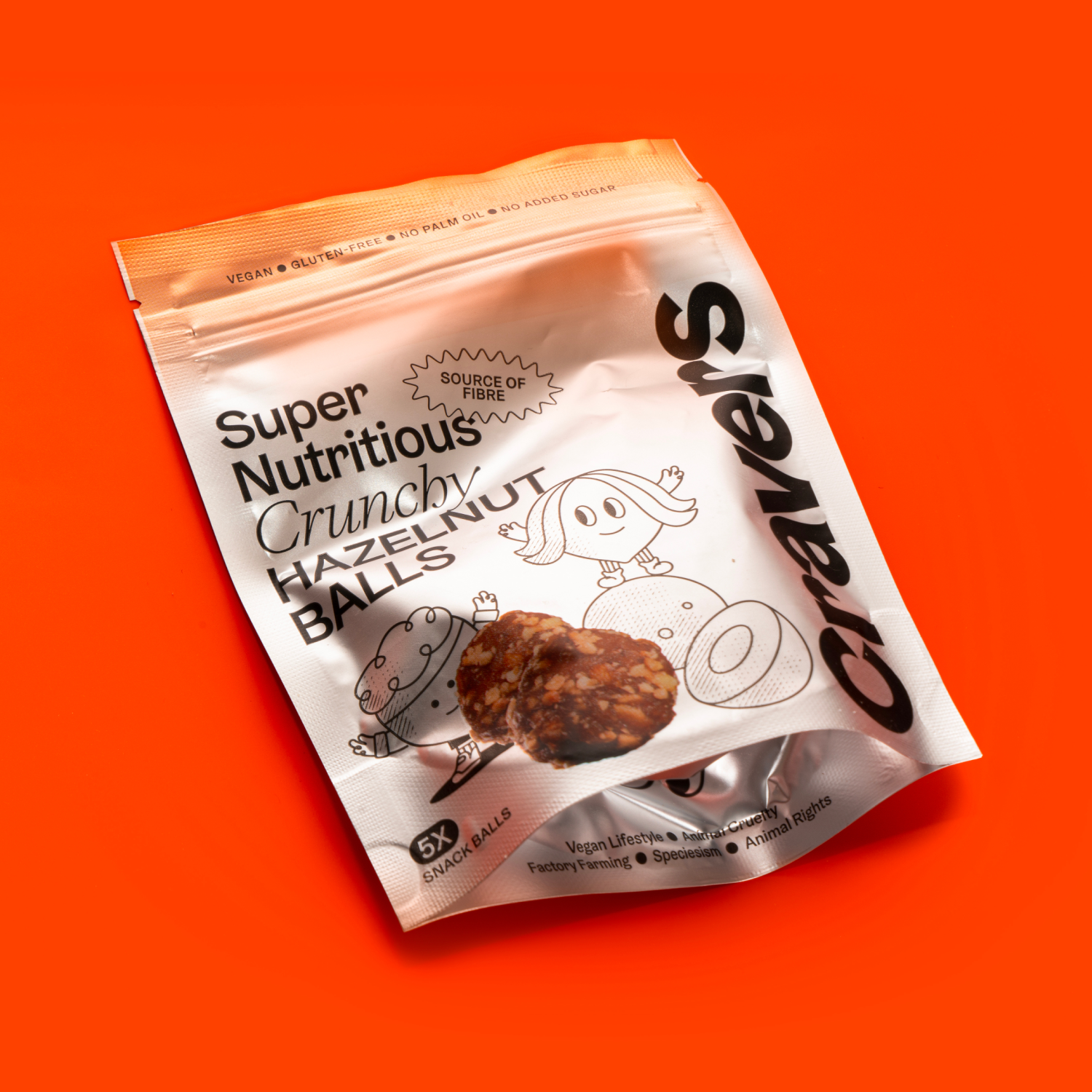 CRAVERS - Wholesale Snack Bar - CRAVERS Vegan Energy Bites–Crunchy Hazelnut, Source of Fiber2