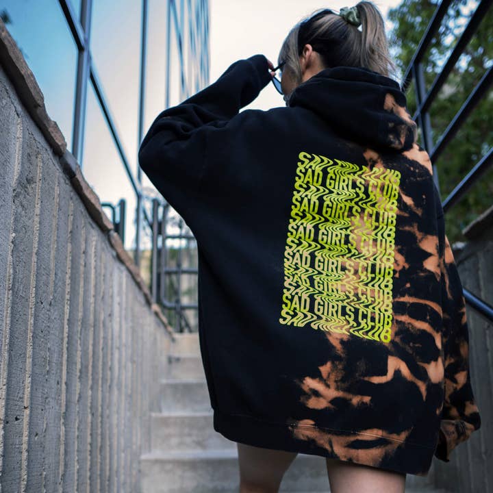 Sad Sad Club - Wholesale Hoodie - Women's - Sad Girls Heavyweight Hoodie | Split Bleached1