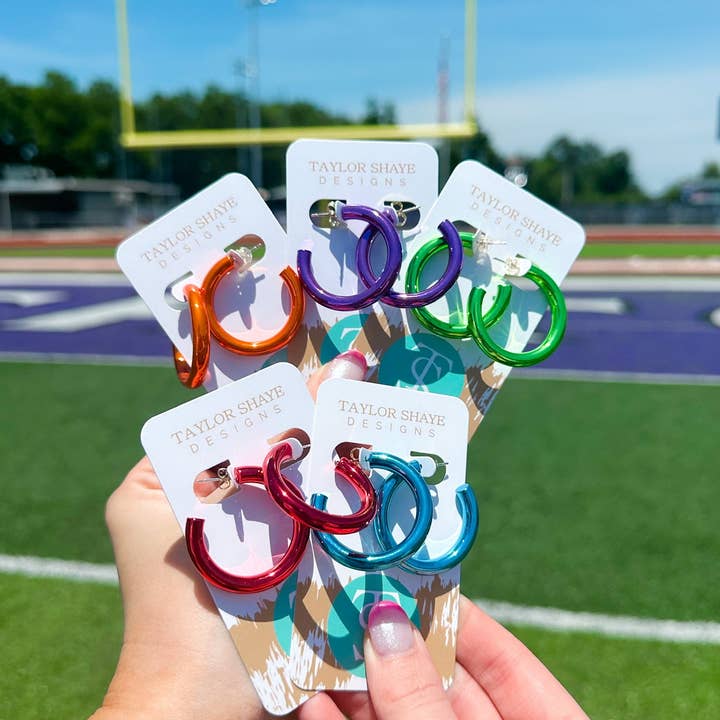 Taylor Shaye Designs - Wholesale Hoop Earrings - Gameday Metallic Hoops12