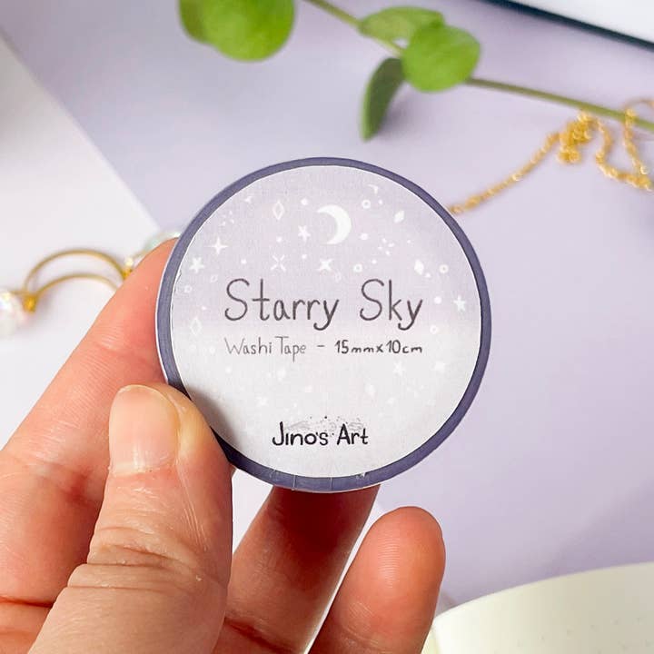 Jino's Art - Wholesale Washi Tape - Purple Starry sky washi tape - Stationary tape - 15mm x 10m1