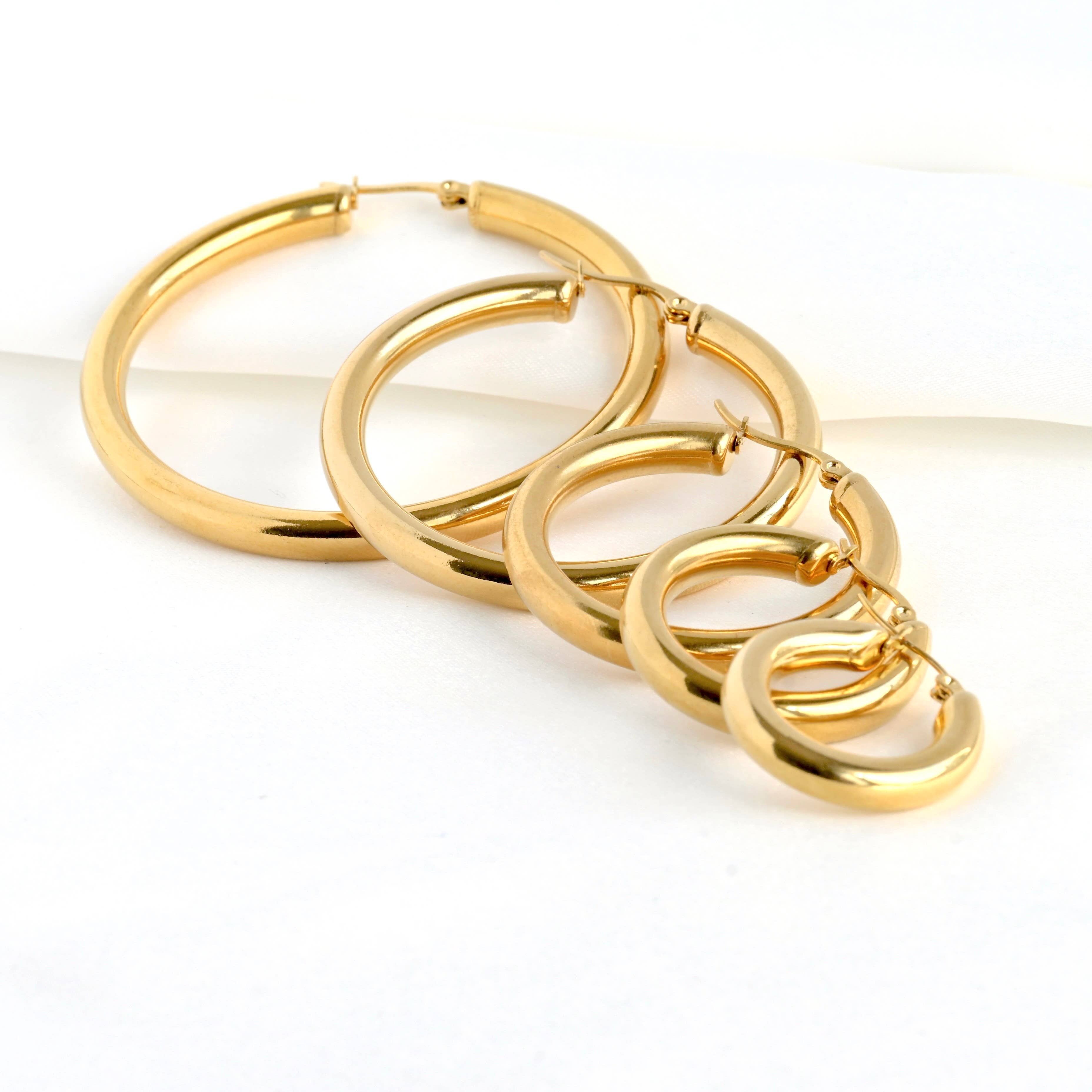 Blueyejewelry - Wholesale Hoop Earrings - 4.5 mm Tunnel Hoops - Waterproof Thick Tube Hoop Earrings8