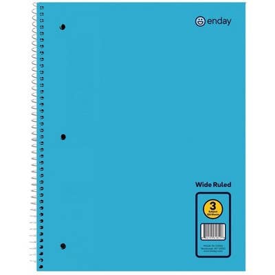 enday - Wholesale Notebook - Spiral Notebook 3-Subject WR 120 Ct.