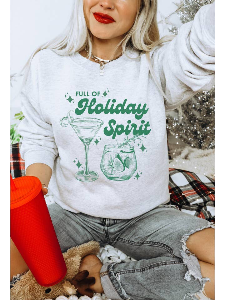 Spirit+Tribe - Wholesale Graphic Sweatshirt - Women's - FULL OF HOLIDAY SPIRIT