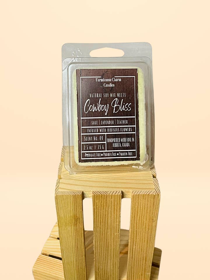 La cire de soja Cowboy Bliss fond pour la vente par Farmhouse Charm Candles Inc.
