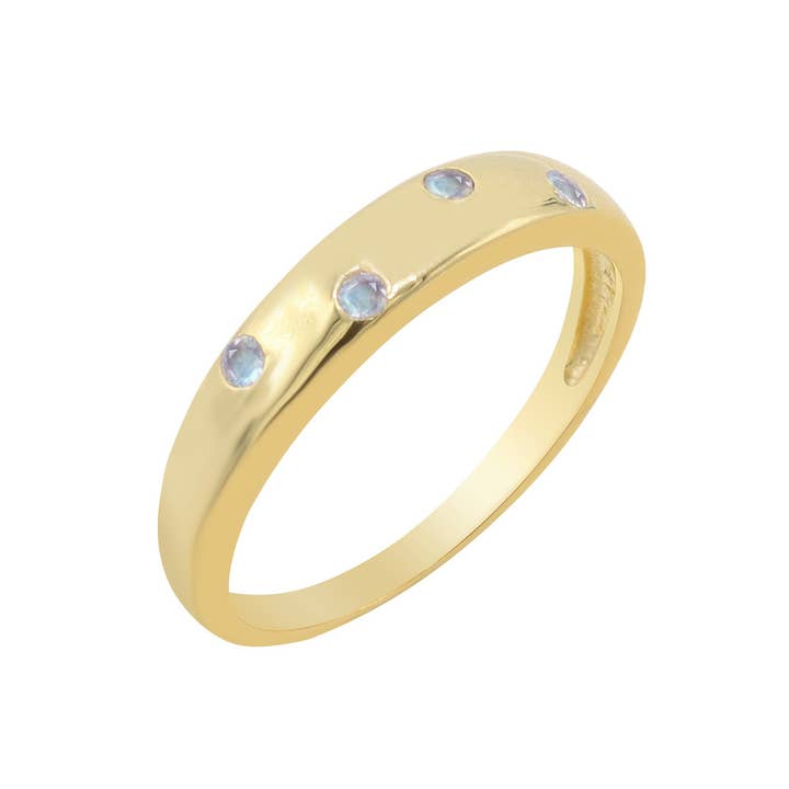 Moonstone Ring 925 Silver Gold Plated Eternity Handmade Band for wholesale by Jay Jools