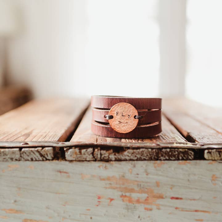 Fly Triple Band Leather Bracelet for wholesale by Maggie Claire Designs