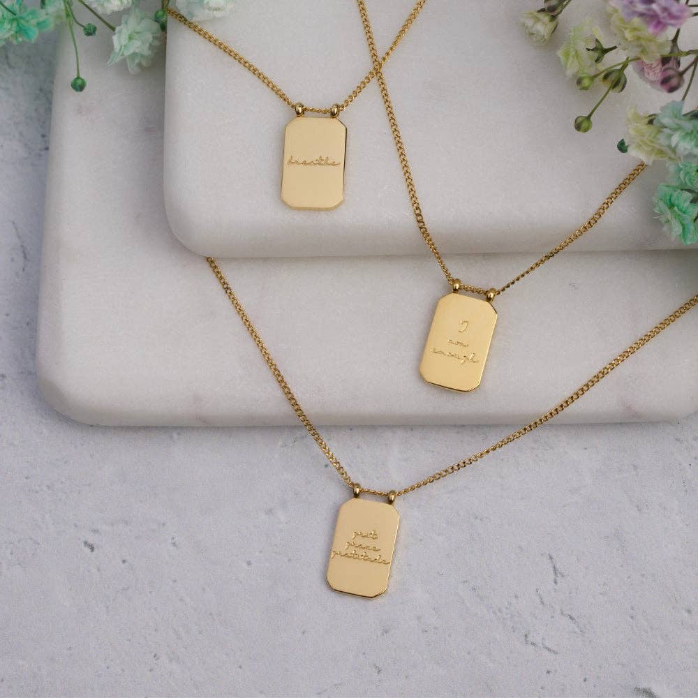 MantraBand - Wholesale Pendant/Charm Necklace - I Am Enough - 18k Gold-Dipped necklace5
