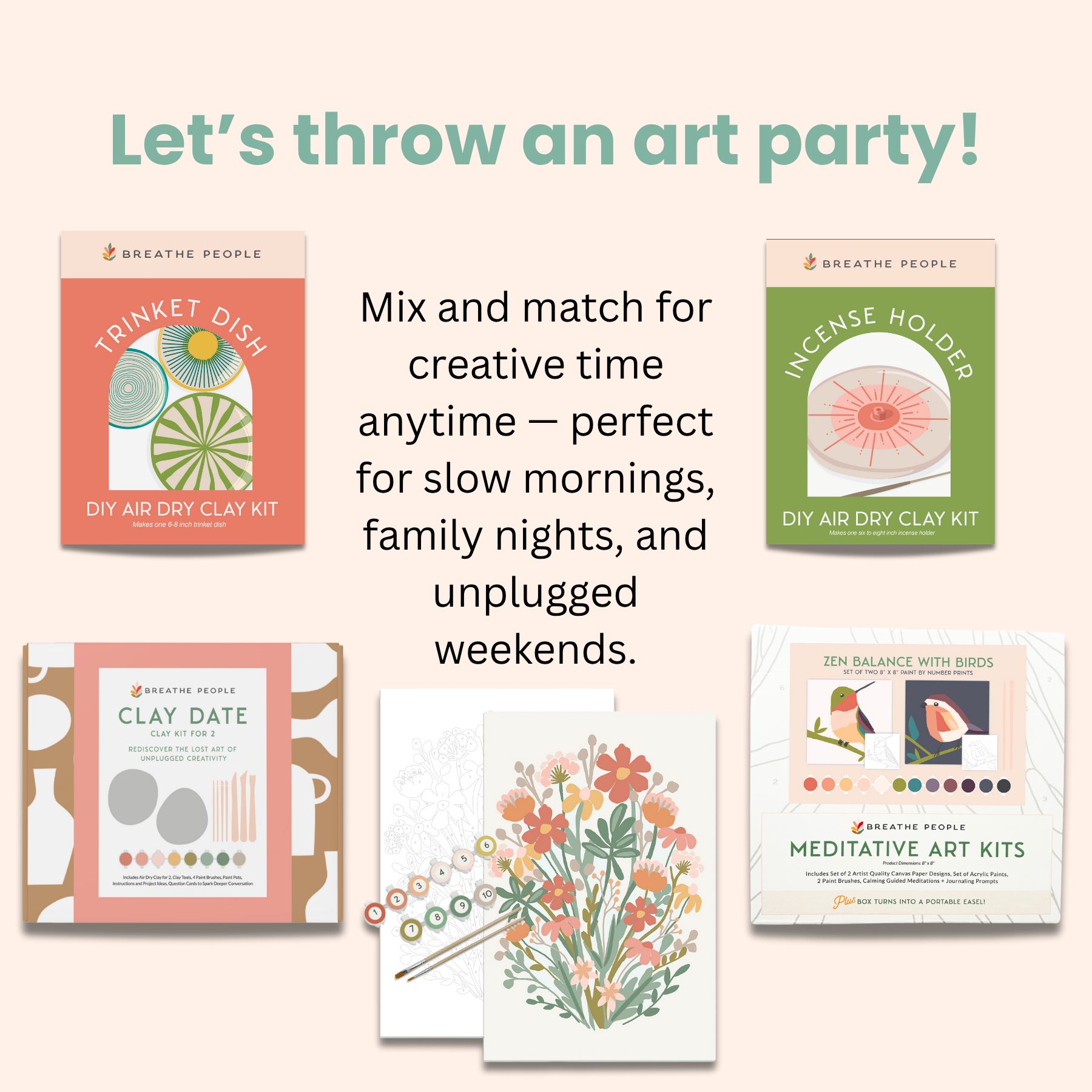 Breathe People – Kit de artesanato DIY por atacado – Kit Caminhada na Natureza Arte Meditativa Pintura por Número8