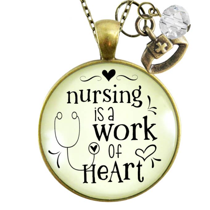 Nurse Necklace Nursing Work Heart Thank You Gift Medical ^ for wholesale by Gutsy Goodness