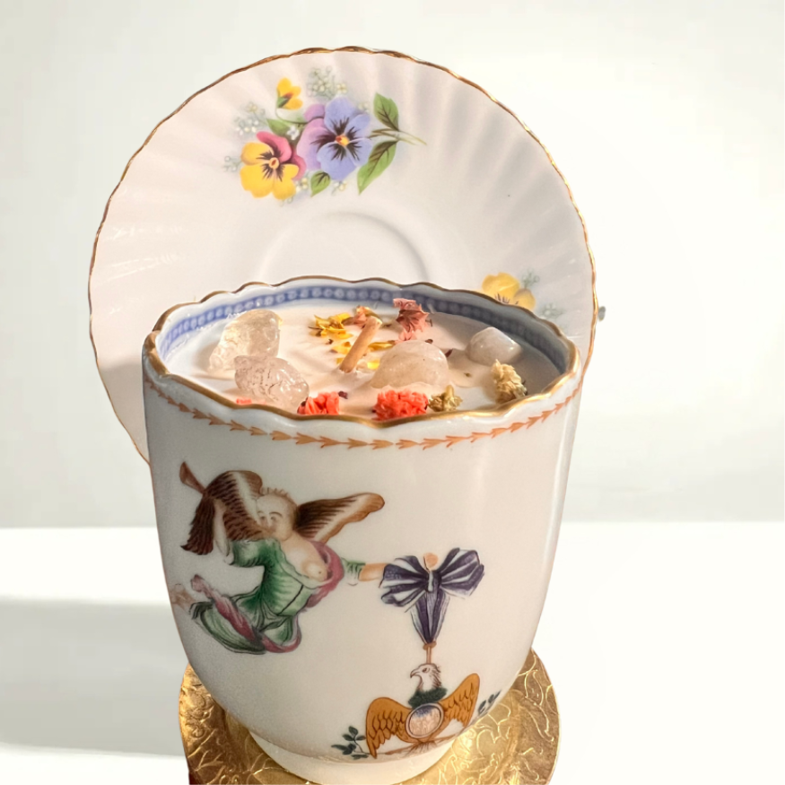 Nefer Designer Candles & Home Decor - Vente Bougies originales - Bougie Tasse à Thé Parfumée à la Verveine Citronnée | Cadeau Vintage, Élégant, Unique pour Elle2