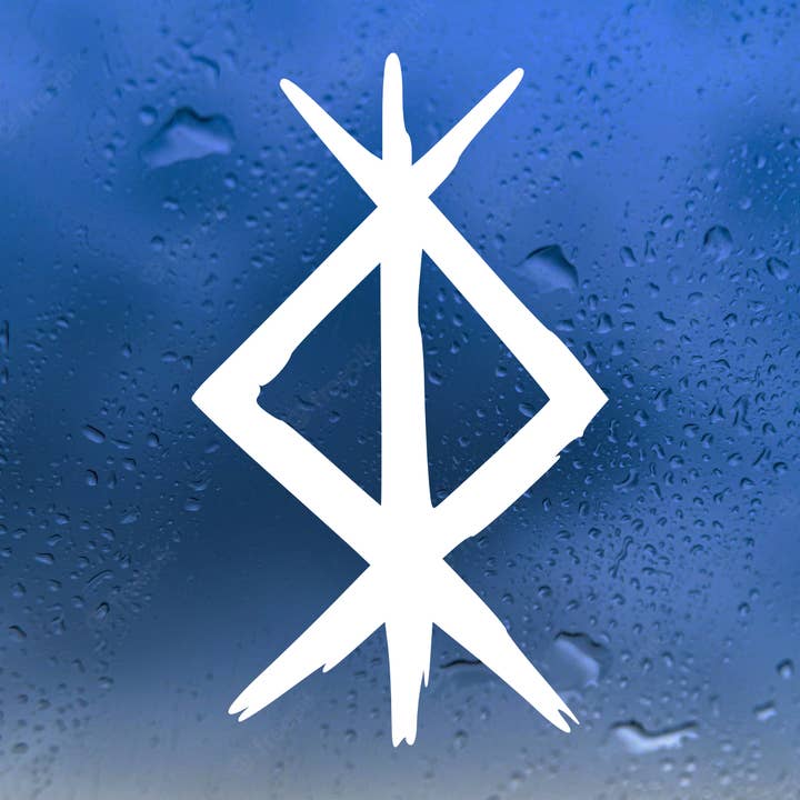 Protection Bindrune Vinyl Decal V2 Viking Norse WHITE Sticke for wholesale by Minglewood Trading