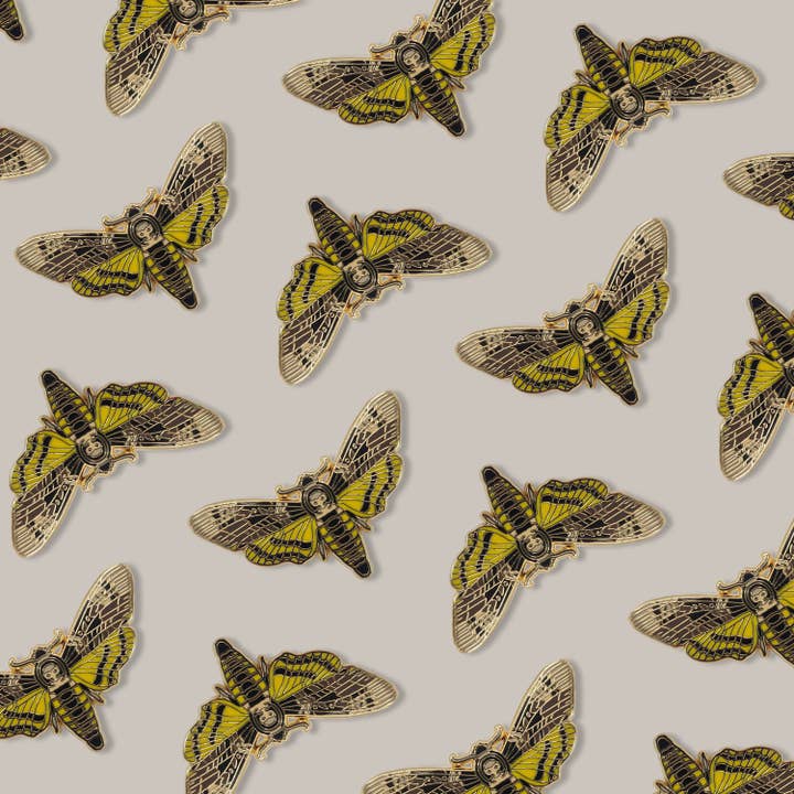Pinsects - Wholesale Lapel Pin/Button - African Deaths Head Hawkmoth Educational Insect Enamel Pin6