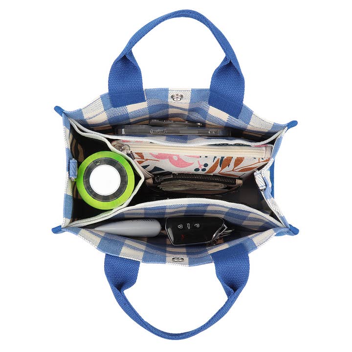 Loven x Mini Momo - Wholesale Tote Bag - Women's - Golf Rounding Bag Tote CanvasShoulder Crossbody Stripe Plaid6