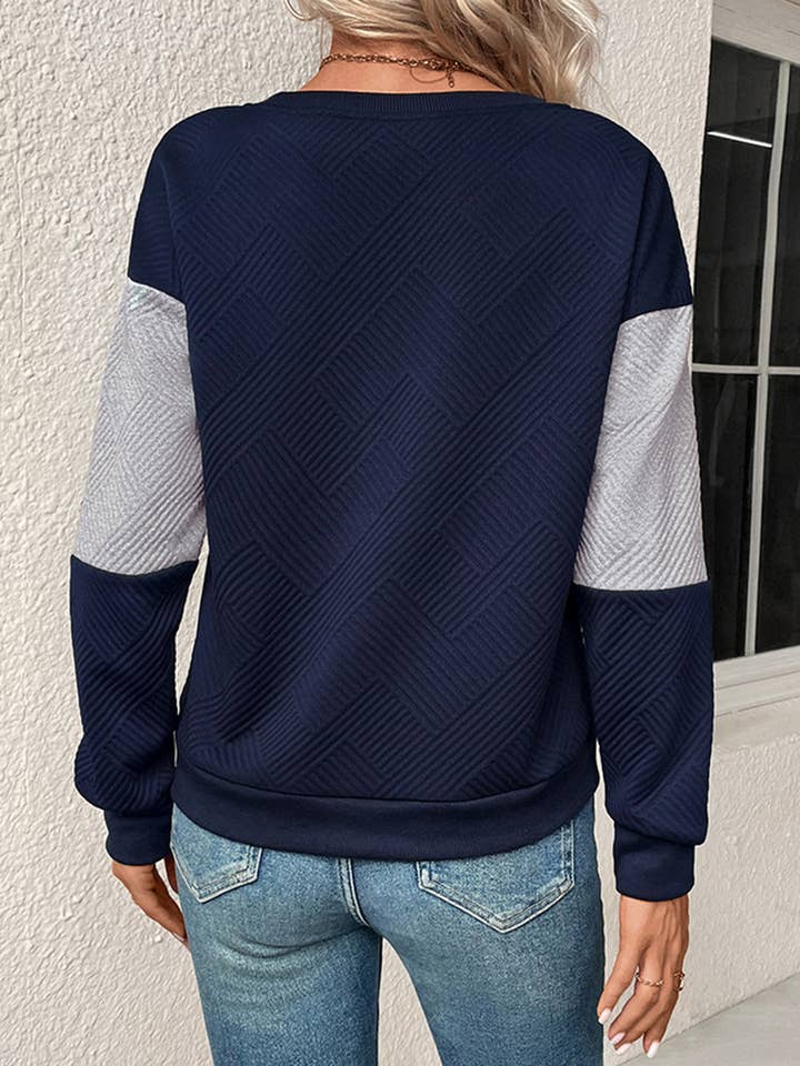 Sweat-shirt à col rond coloré à manches longues pour la vente par Wholesalesir
